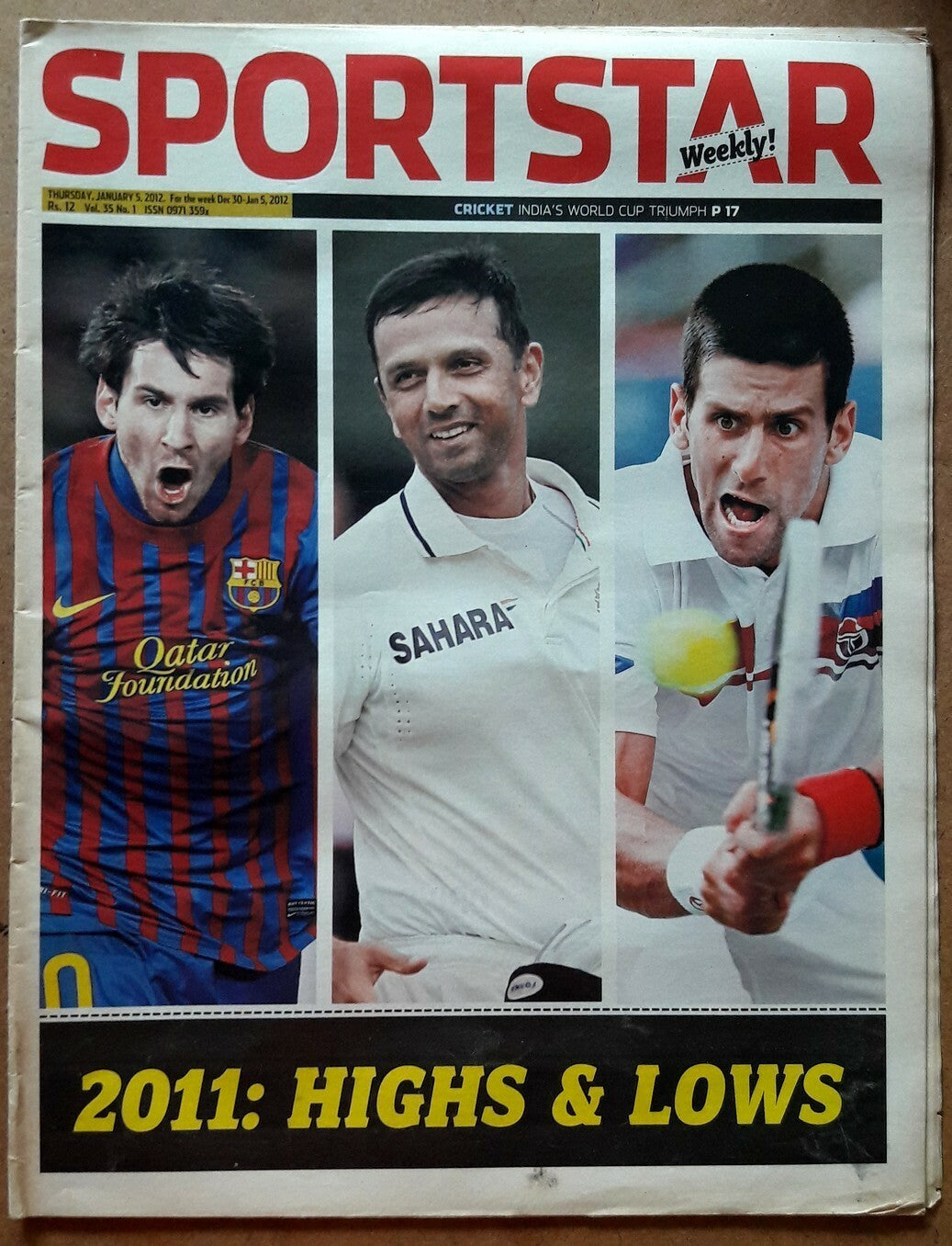 India Sportstar 2006-11 CRICKET cover issues 10” X 13” (3)
