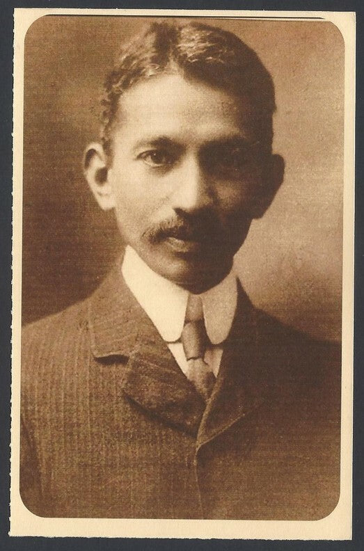 AOP India full back pictorial 50p Gandhi postal card GANDHI 