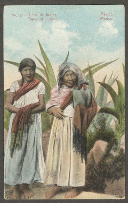 (AOP) Mexico Types of Indians postcard