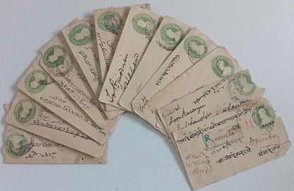 AOP India KGV 1/2a green envelopes x 100 selected for condition WHOLESALE