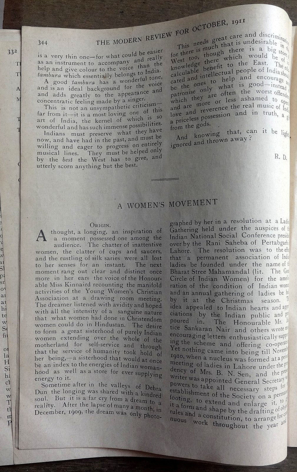 India Modern Review 1911 Panjabi Song Women’s Movements TURKEY etc SEE CONDITION