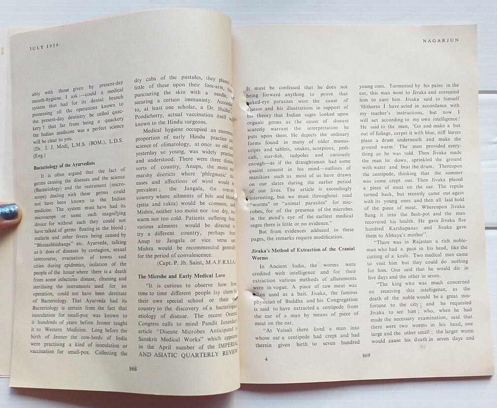 Nagarjun – An English monthly of Indian Ayurvedic Medicine 1959 (6 issues)