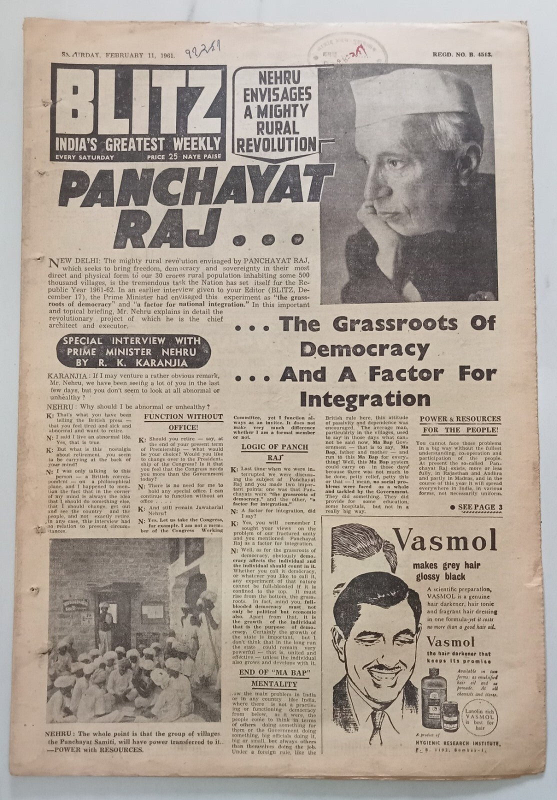 AOP India BLITZ 11 Feb 1961 END OF "MA BAP" MENTALITY (R )
