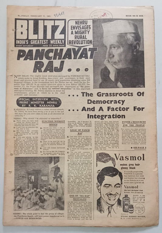 AOP India BLITZ 11 Feb 1961 END OF "MA BAP" MENTALITY (R )