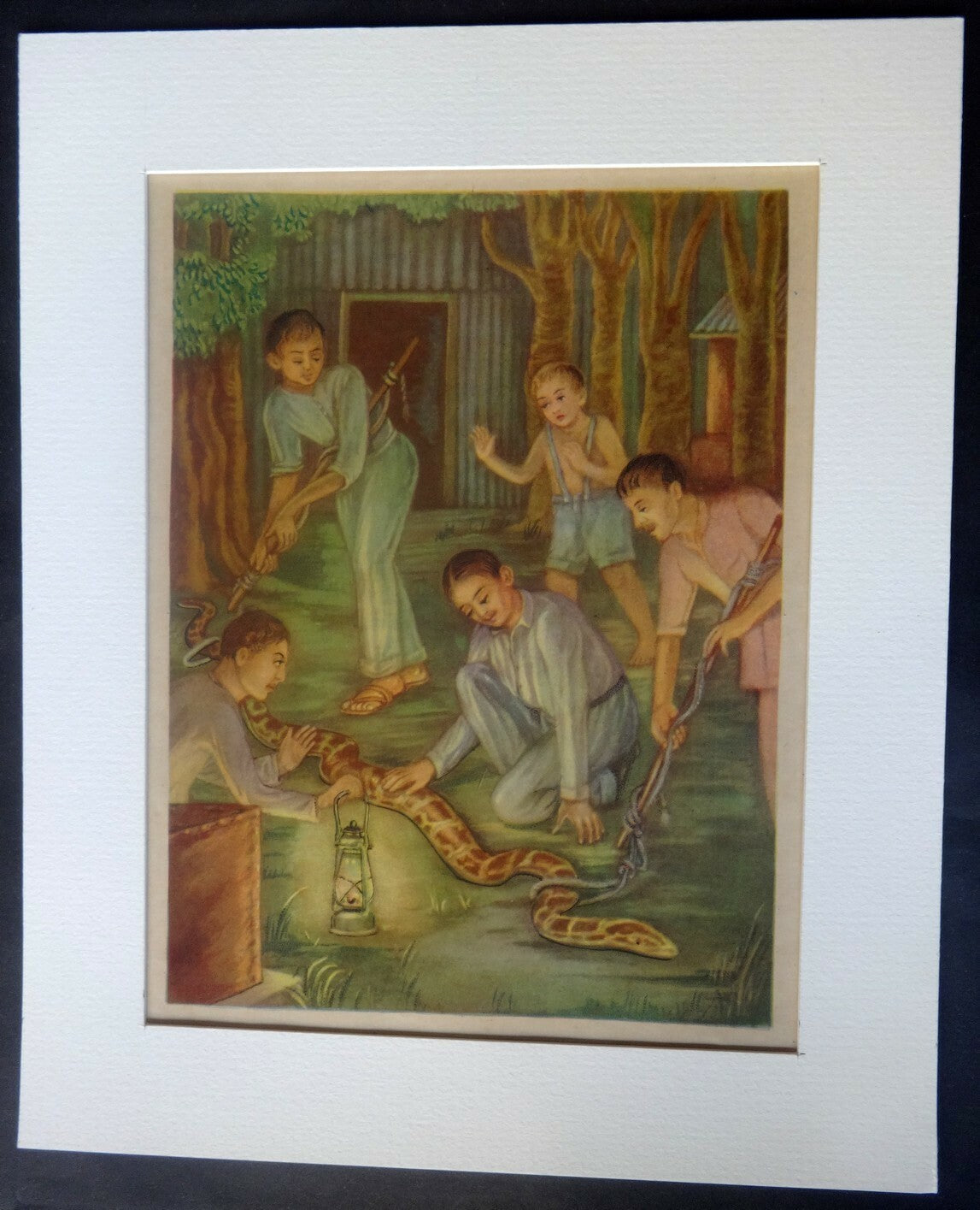 India Life of Gandhi print in card frame  8" x 10" B