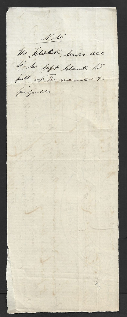 India 1879 hand drawn check cheque Political Agent of Kaputhala Contingent Force