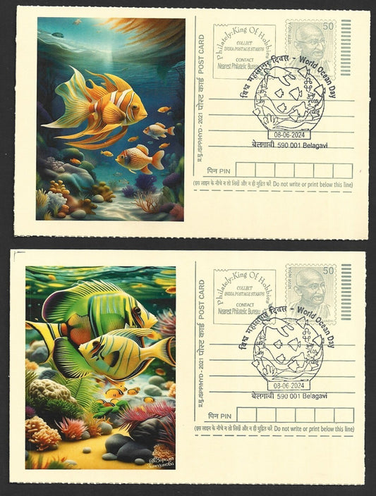 India 2024 World Ocean Day cards ANGEL FISH (2)
