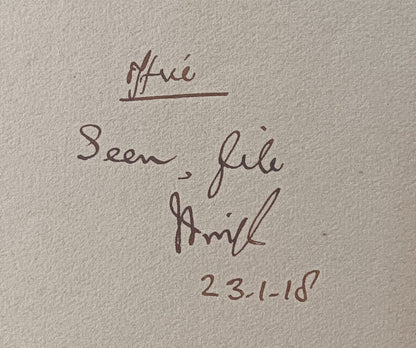 India PRIVATE SECRETARY * FARIDKOT STATE signed crested letter used 1918