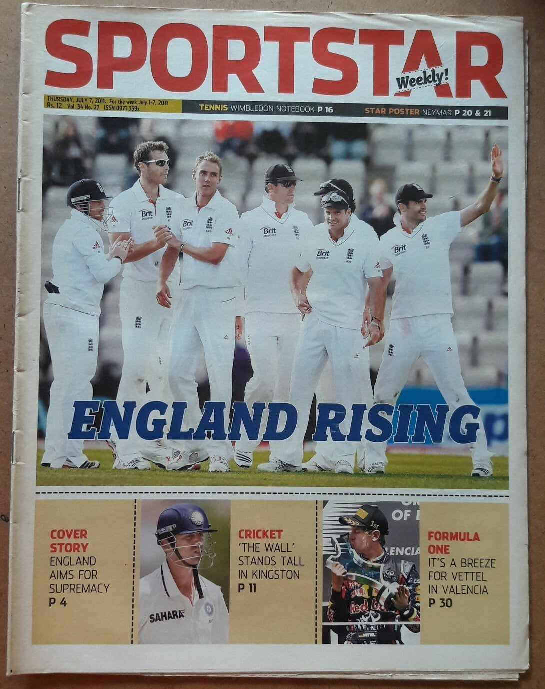 India Sportstar 2009-11 CRICKET cover issues 10” X 13” (5)