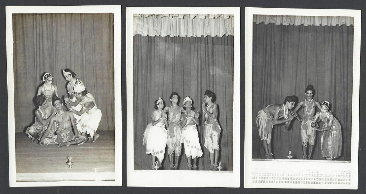 Indian Dance performance in Penang Malaya 9x13cm photos c.1940 (4)