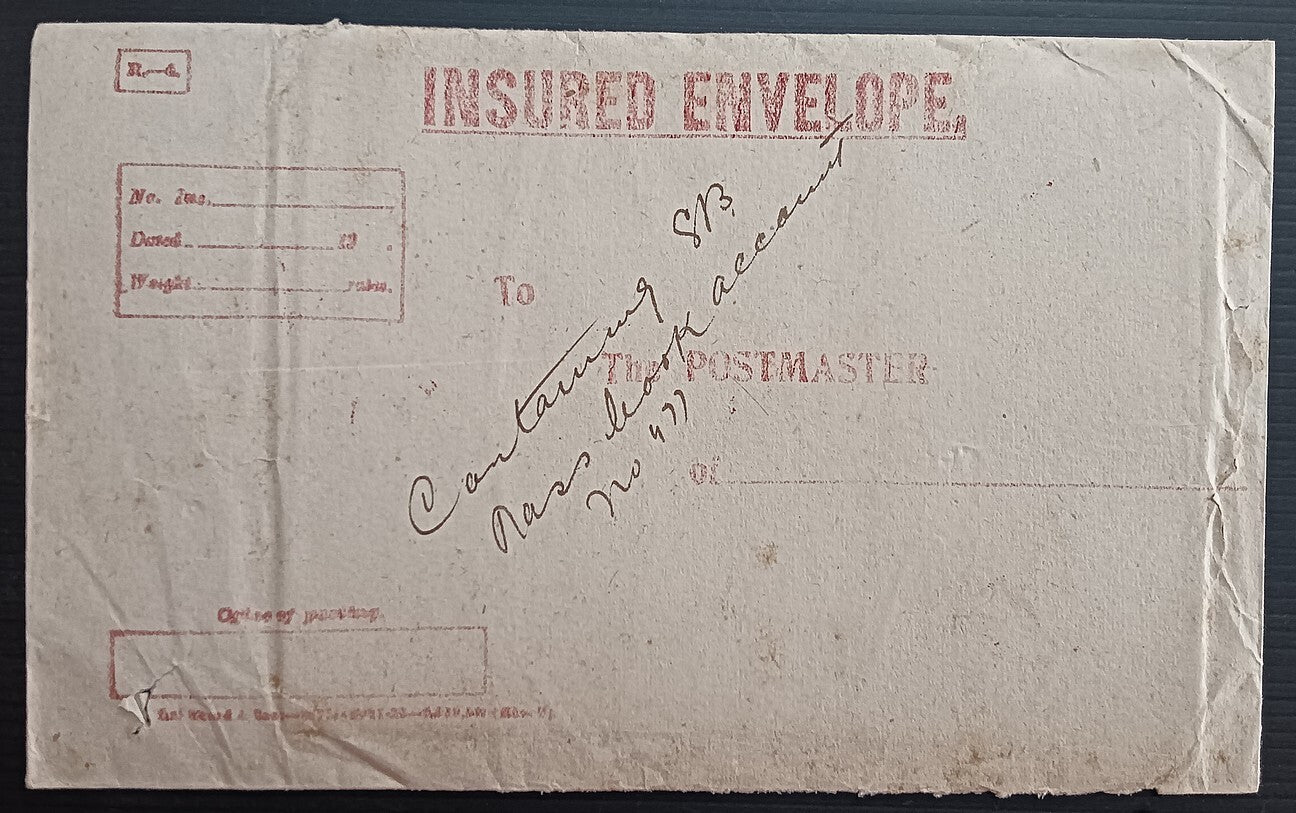 India Post Office Savings Bank PASS BOOK & envelope