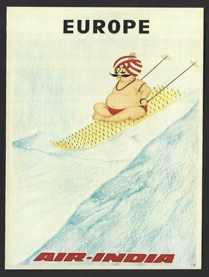AIR INDIA EUROPE reprinted postcard