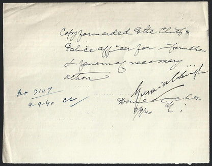 India 1940 Official Order BANNING the movie BAGHI in Punjab
