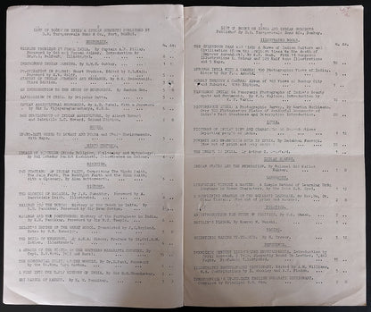 AOP 1938 Taraporewala list of books on Indian subjects