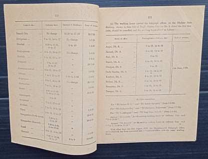 India 1939 POSTAL NOTICE Correction to Post and Telegraph Guide Sept 1939 #20