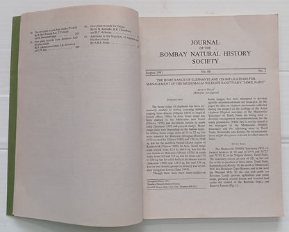 AOP India JOURNAL OF THE BOMBAY NATURAL HISTORY SOCIETY August 1991