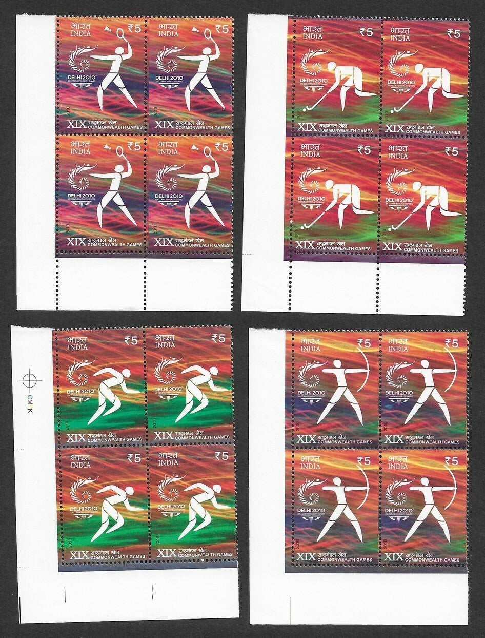 India 2010 Year Pack / set blocks of 4 MNH
