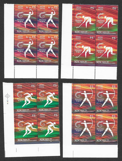 India 2010 Year Pack / set blocks of 4 MNH