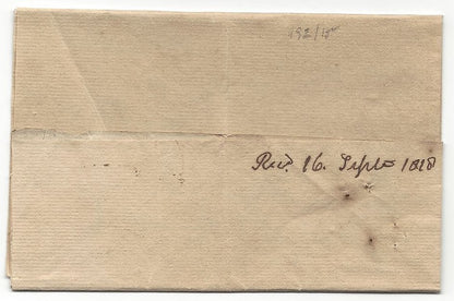 India 1818 pre-stamp cover to G.TEMPLER Sheriff of Calcutta – no postmark Ӝ