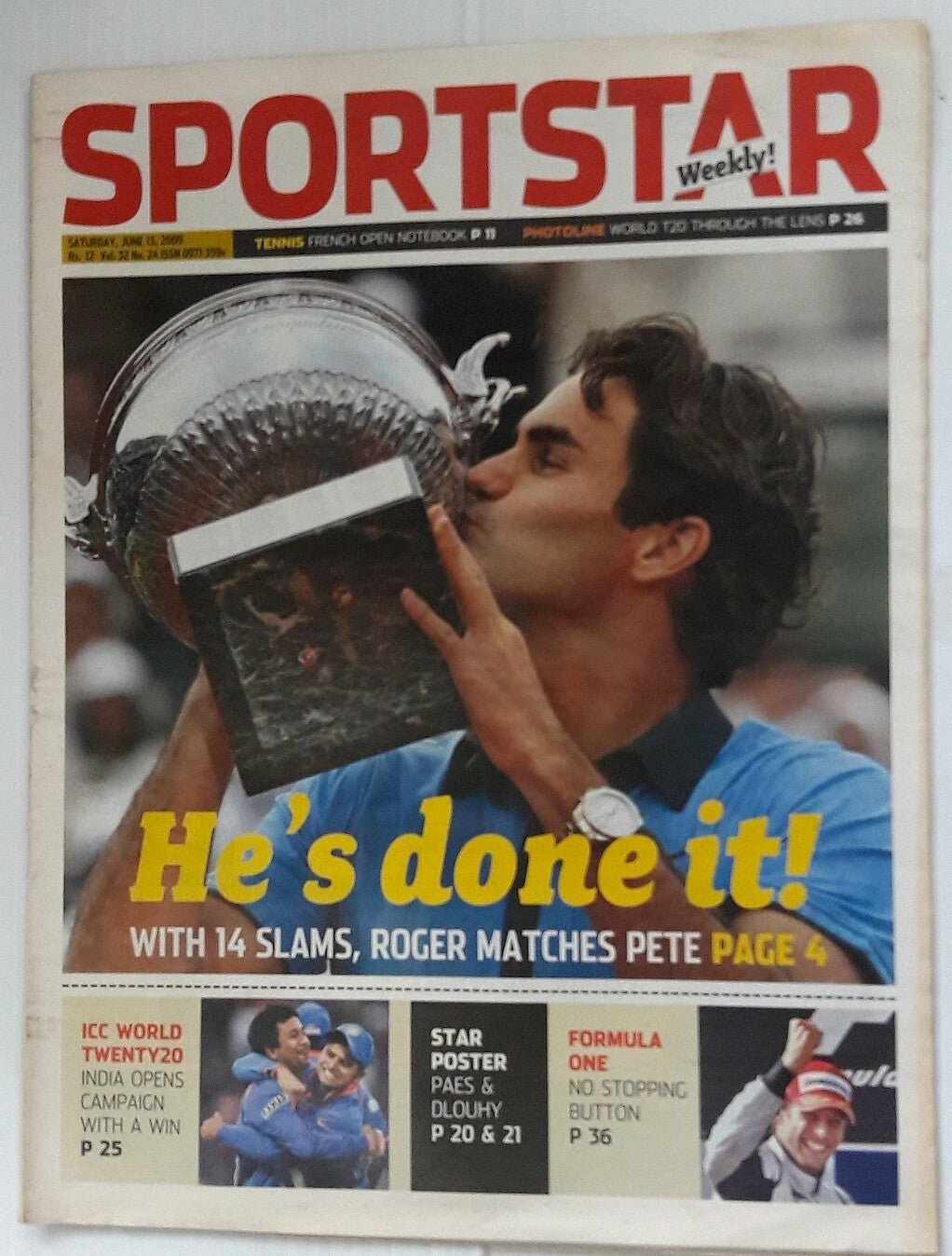 India Sportstar 2008-11 TENNIS cover issues 10” X 13” (5)