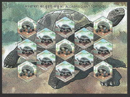 India 2008 Tortoise sheetlet of 13 with doublele perforations MNH