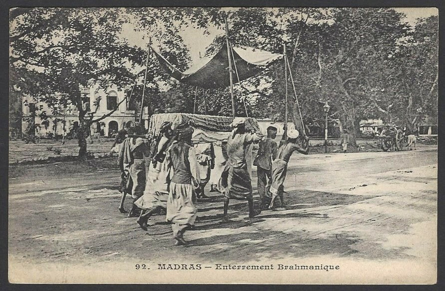 India Brahmin Burial vintage postcard