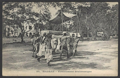 India Brahmin Burial vintage postcard