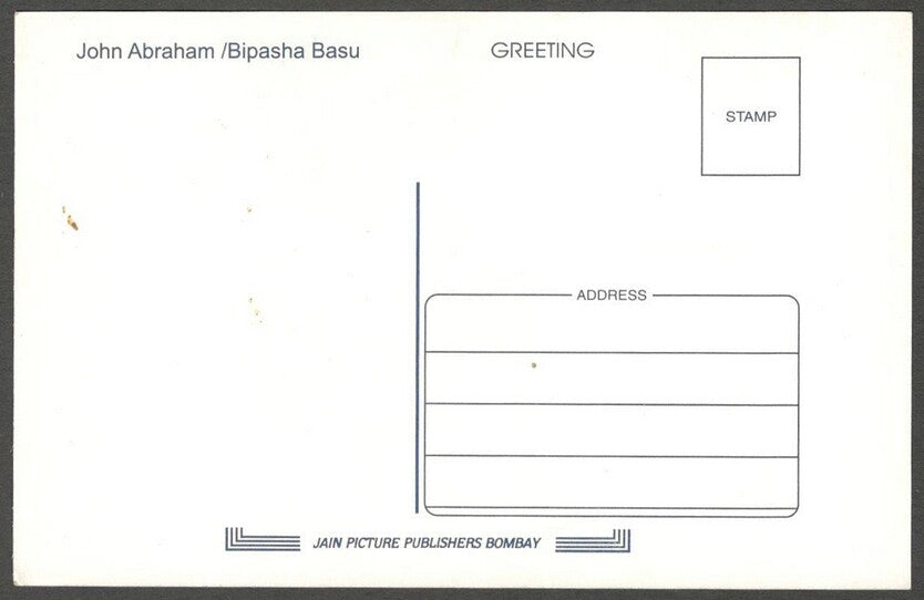 AOP India Bollywood vintage postcard JOHN ABRAHAM & BIPASHA BASU