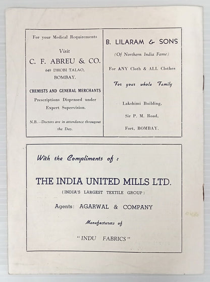 India MUSIC REVIEW ST. Xavier's School Musical Society Bombay October 8th, 1950