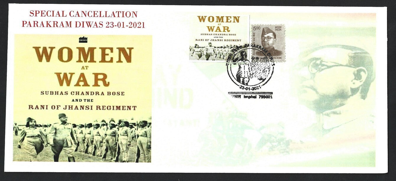 India 2021 Netaji Jayanti Subhas Chandra Bose special cover with label