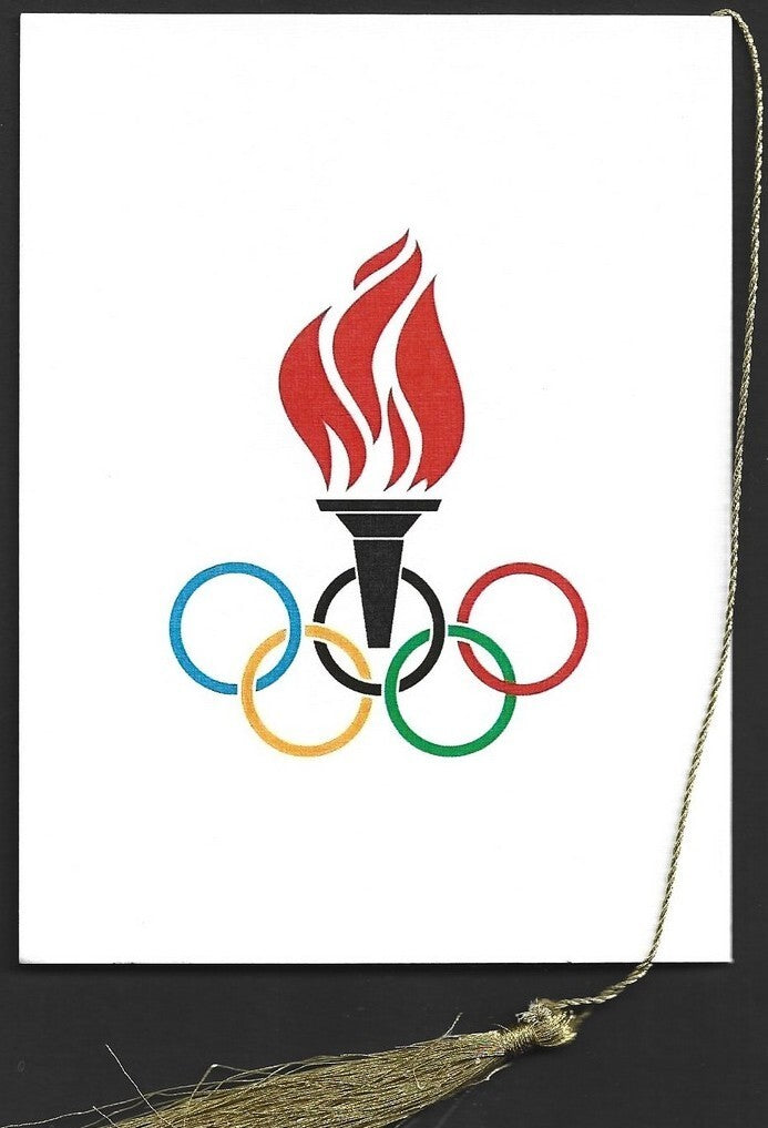 India 2024 Paris Olympics souvenir with 1948 London, UK Olympics cachet