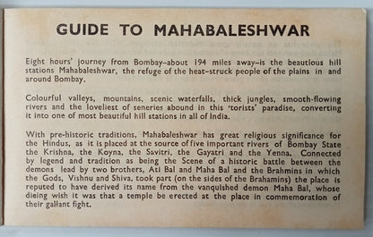 AOP India MAHABLESHWAR vintage booklet of 12 posrcards
