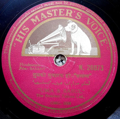 India 1940s record & cover with advert for Gandhi Malaviya Aga Khan S Naidu