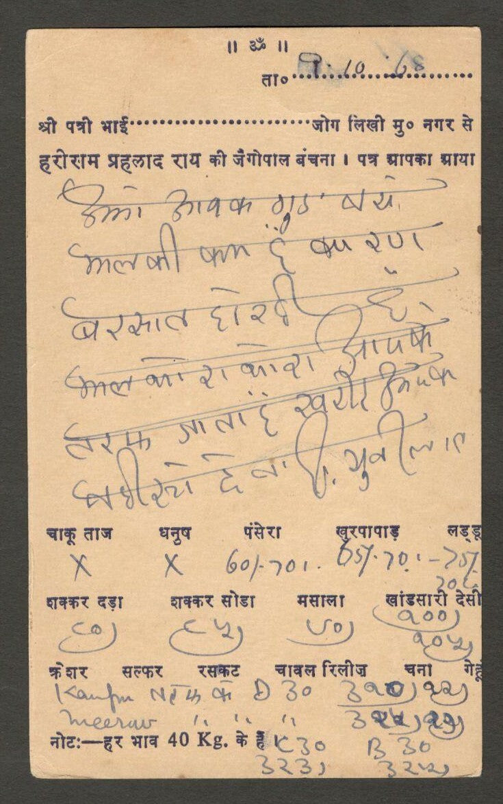 India advertisement postcard 100 % Pure Gur & Chaku