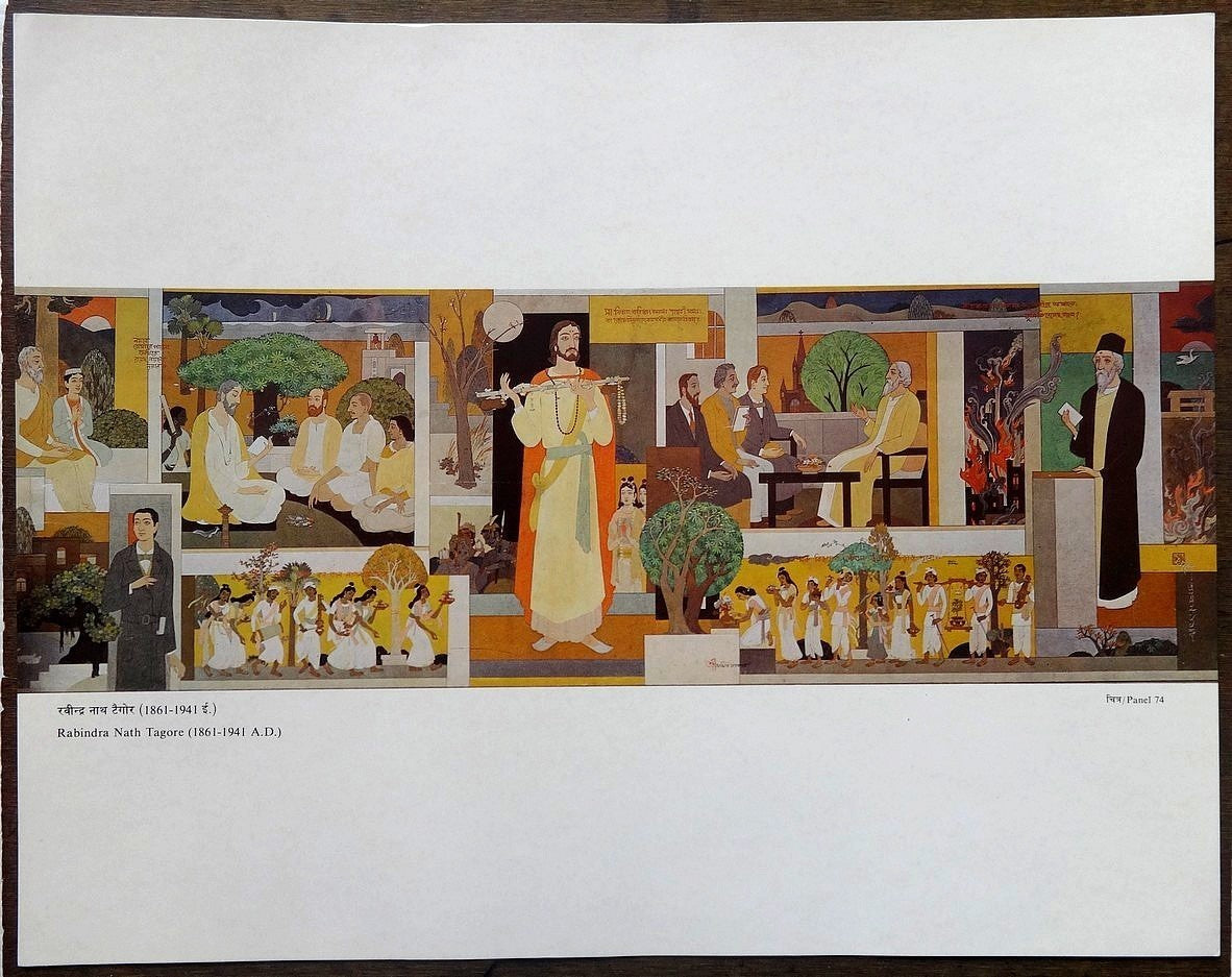 India vintage print Mural painting – Rabindranath Tagore Ӝ
