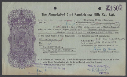 AOP India collection of post Independence hundis (9 different)