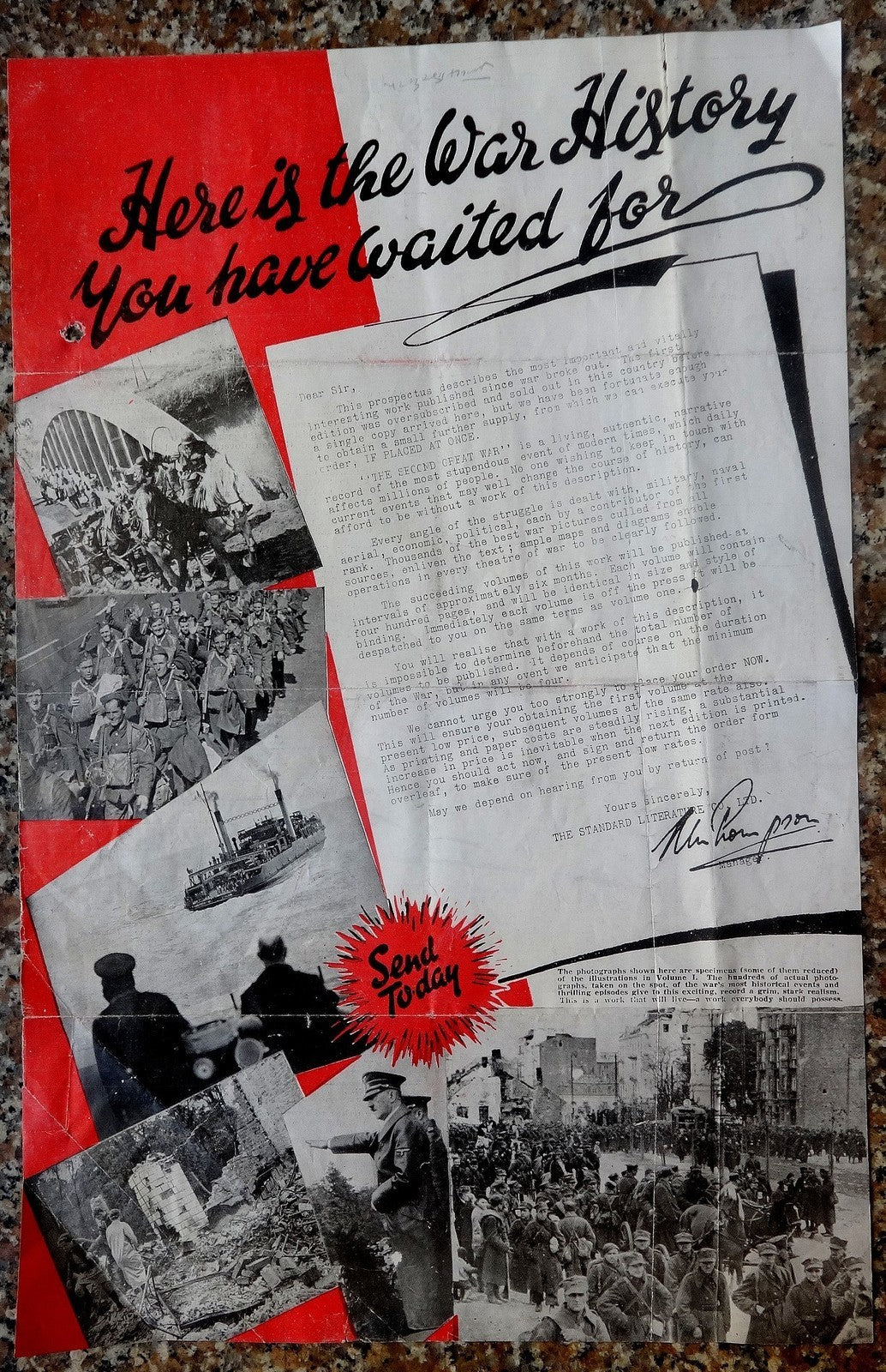 India 1943 Advertisement for the book THE SECOND GREAT WAR
