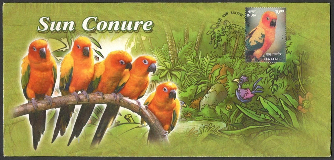 AOP India 2016 Exotic Birds set of 6 Private FDC First Day covers