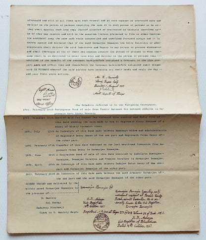 AOP India 1872 hand drawn copy of 1867 Indenture