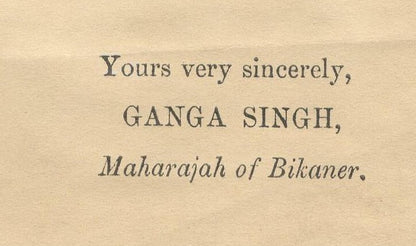 India 1932 printed crested letter BIKANER STATE from Ganga Singh