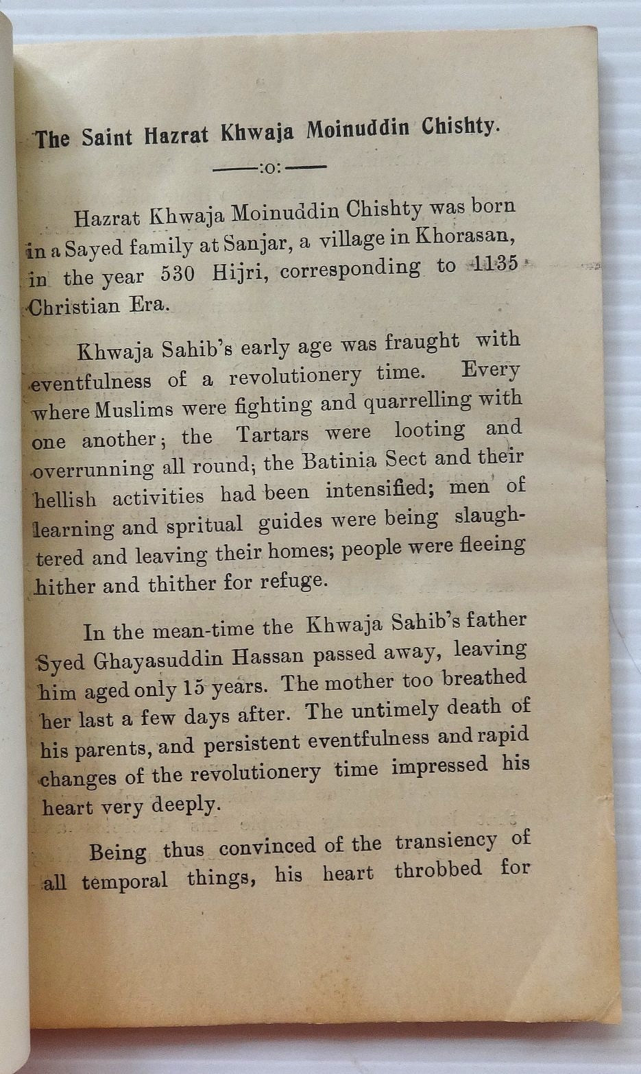 DARGAH KHWAJA SAHIB Ajmer visit by C.Raja Gov Gen of India 76pgs