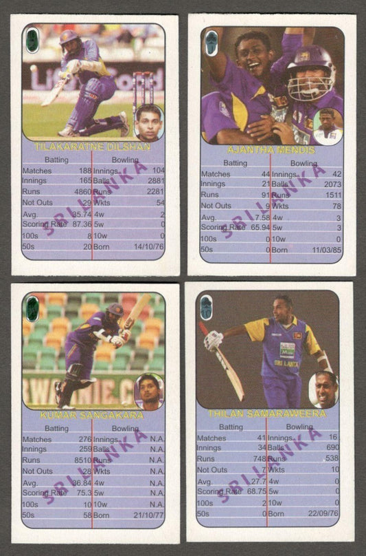 (AOP) India CRICKET Sri Lanka players trading cards with player statistics (4)