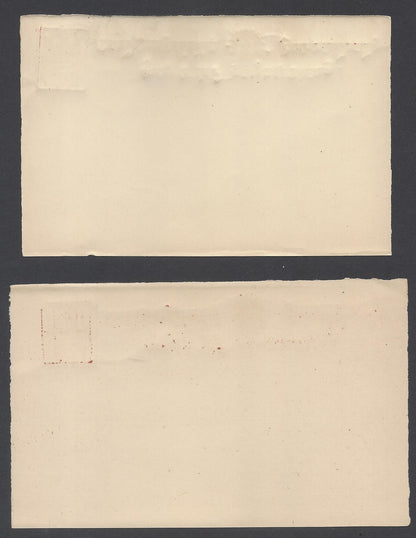 India Kashmir 1887 1/4a brick red, rose & pale rose postal cards unused. HG #2