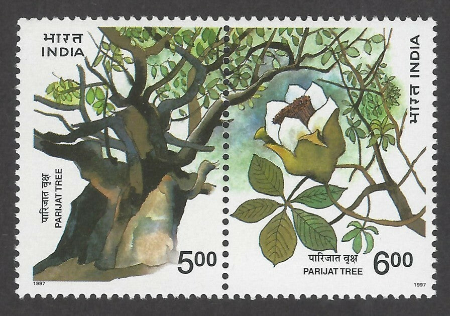 India 1997 Parijat Tree se-tenant MNH