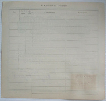 India Bhavnagar State revenue stamps on Mahalaxmi Mills 1943 share certficate