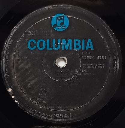India Columbia 33rpm record : The Golden Voice of C.H. Atma