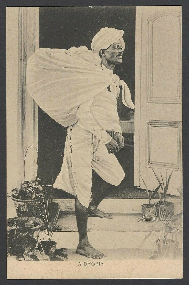 India vintage postcard A Dhobie
