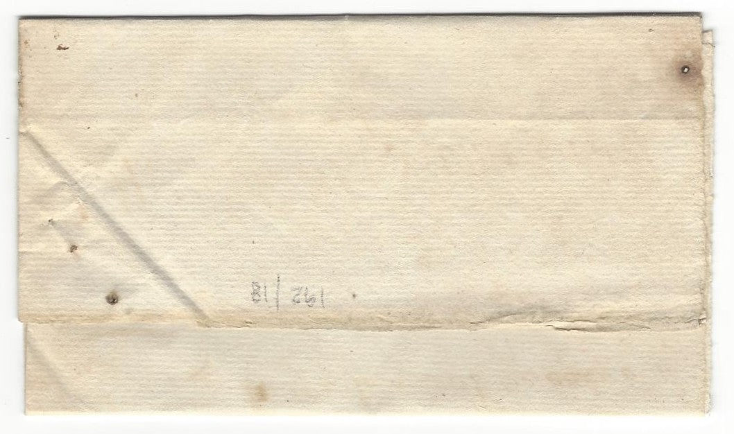 India 1824 pre-stamp cover to R. MCCLINTOCK Sheriff of Calcutta – no postmark Ӝ