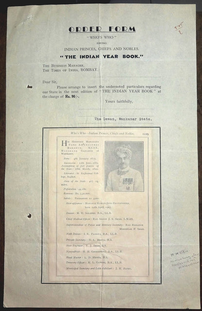 Times of India 1934 THE INDIAN YEAR BOOK & WHO’S WHO advertisement kit
