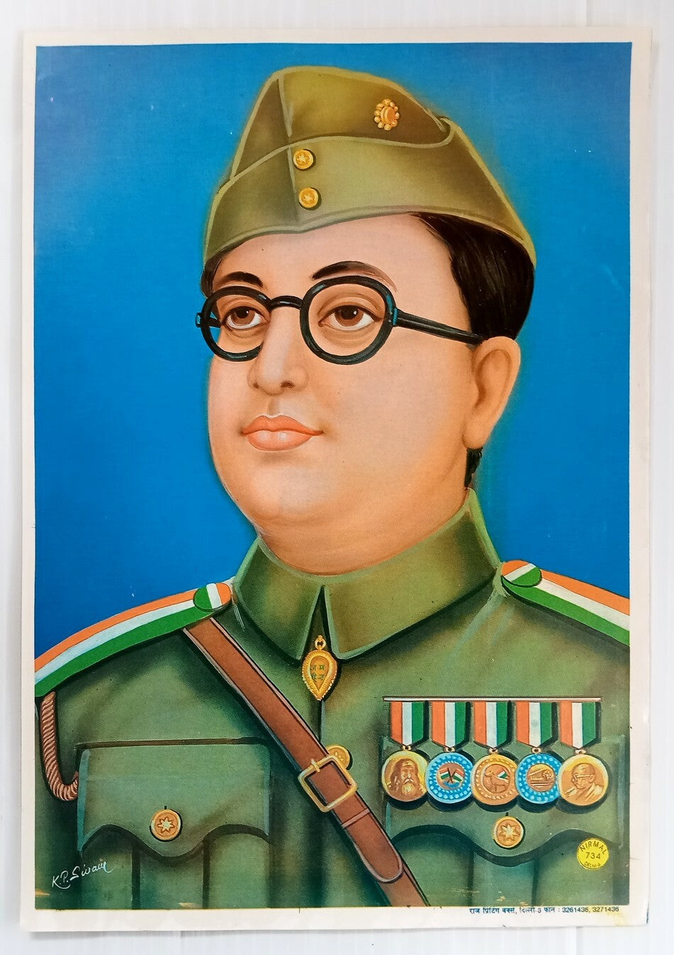 AOP India vintage poster Subhas Chandra Bose 34x24cm R